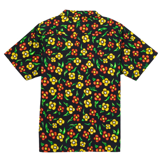 KROOKED Aloha Flower Button Down Shirt Black