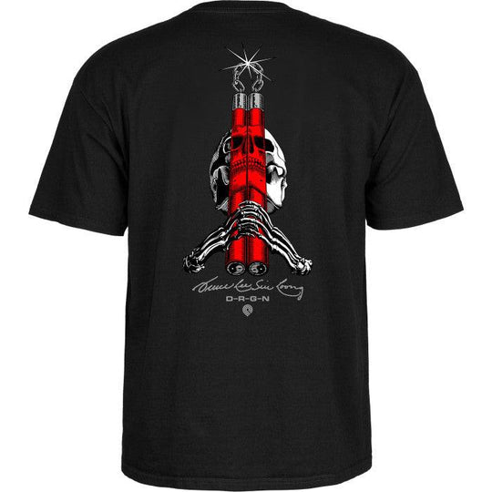 POWELL PERALTA Skull & Nunchucks Bruce Lee Collab Tee Black