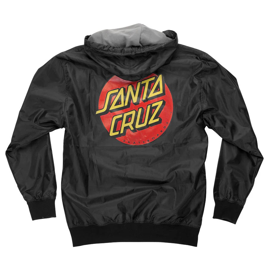 SANTA CRUZ Dot Hooded Windbreaker Black