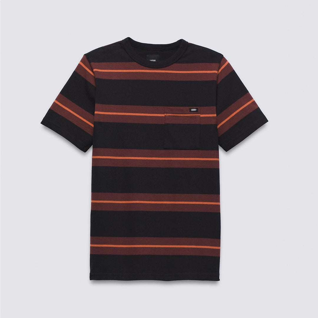 VANS Youth Turner Stripe Knit Tee Black/Bitter Chocolate - Impact Skate